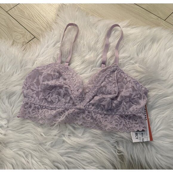 State of Day Womens Lace Bralette Bra Wire Free XS XSmall Purple New Nwt - Picture 1 of 6